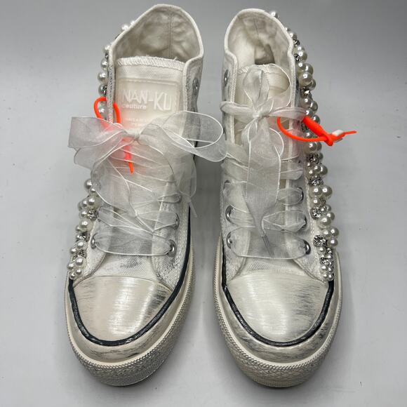 Nan-ku Couture  Pearl Crush Hi Top Sneakers Size EU 37 US 7 - Picture 7 of 9